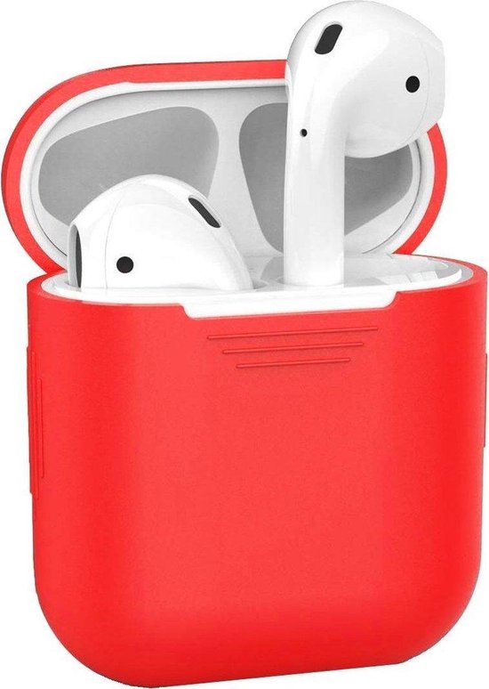 Foto: Studio air airpods hoesje siliconen case soepel airpod hoesje rood voor airpods 1 en 2