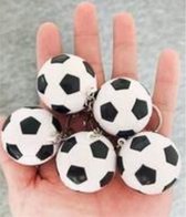 5x Sleutelhanger - Grote Voetbal 4cm - Antistress - Set van 5 stuks - Zwart - Gratis Verzonden