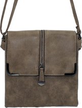 Nuba Design - Dames schoudertas - Klein Tasje - Crossbody tas - Leer Look - Donker Bruin