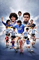 Allernieuwste Canvas Schilderij Compillatie Legende Maradona - Voetbal Soccer - Poster - 50 x 75 cm - Kleur