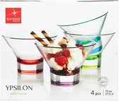 Ypsilon gekleurde ijscoupe glazen - ijsglas - sorbet glazen - 4 stuks