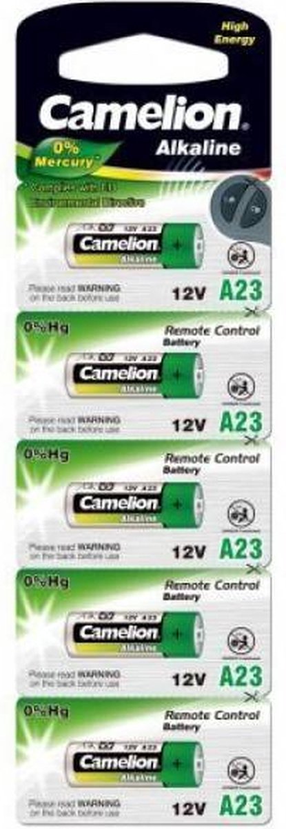 5 Stuks (1 blister) - Camelion A23 23A 12V L1028F Alkaline batterij