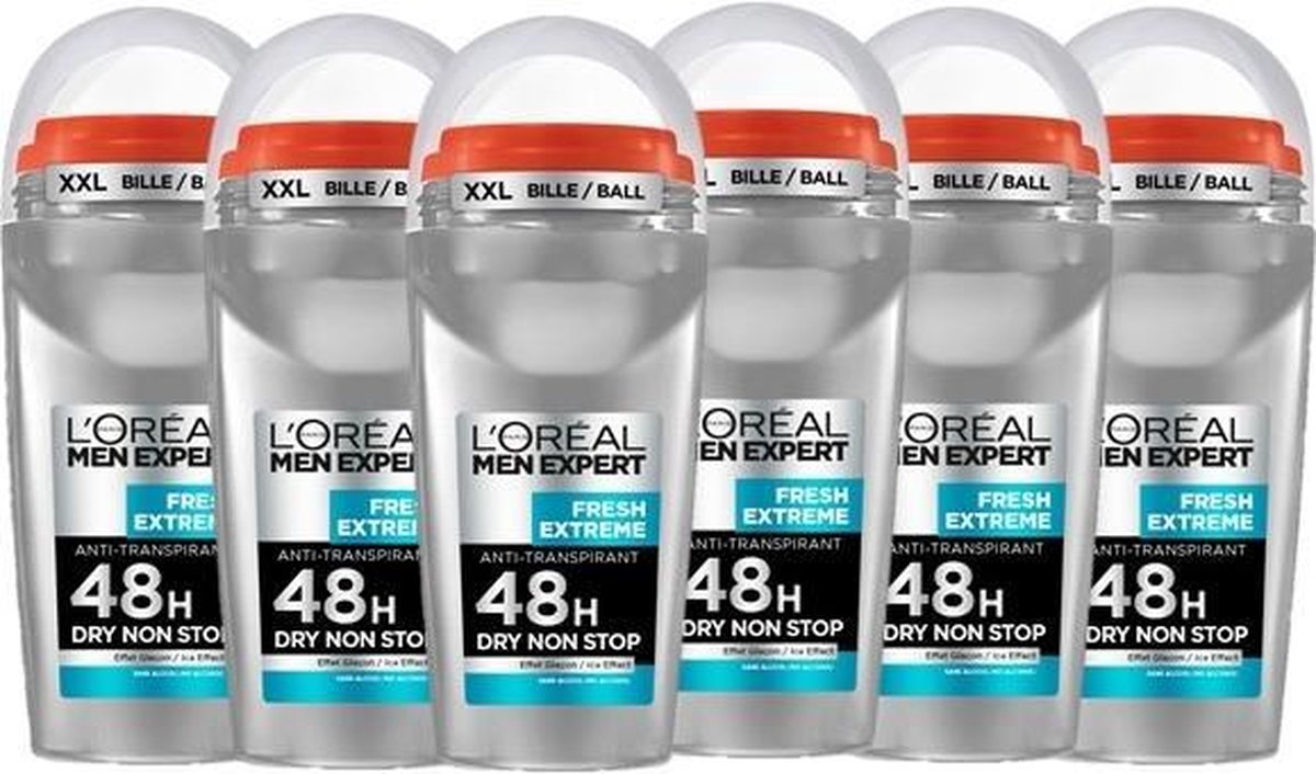L’Oréal Paris Men Expert Fresh Extreme Deodorant Roller - 6 x 50ml - L’Oréal Paris Men Expert