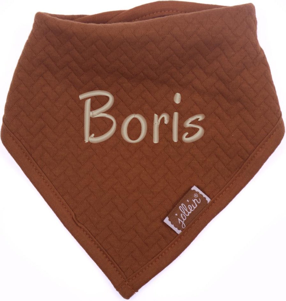 Goedkoopste Bandana slabbetje brick roest met naam | geborduurd | gepersonaliseerd