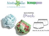 Natur-elle KNIPPIE zelfmaakpakket luierbroekje biologisch katoen rood/groen maat 56