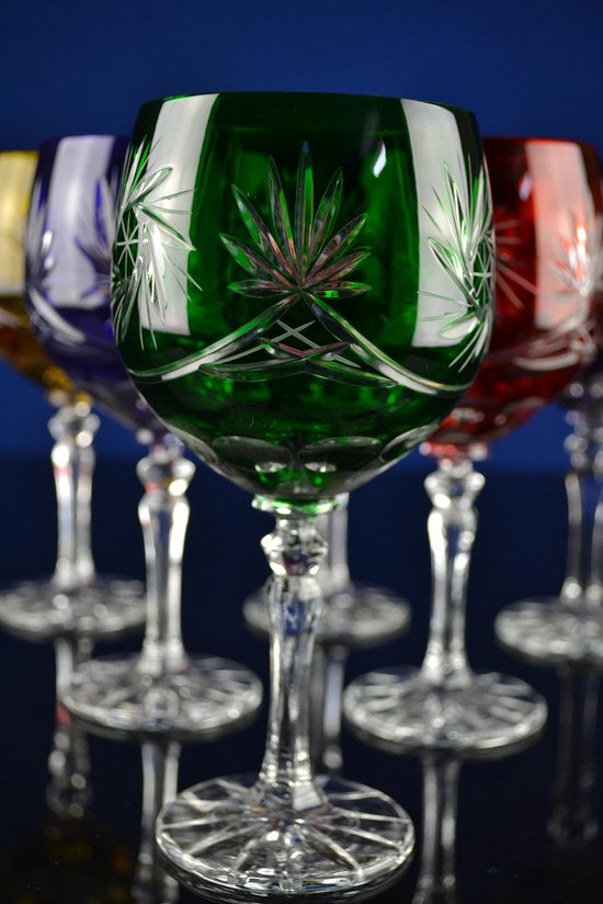 Verres à vin en cristal colorés | bol
