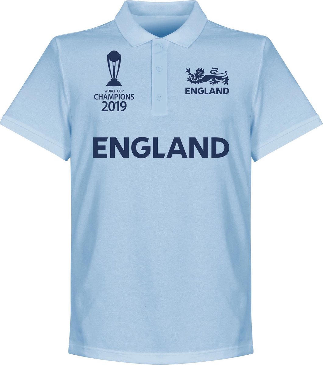 Engeland Cricket WK 2019 Winnaars Polo shirt - Lichtblauw - XL