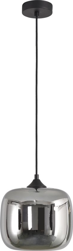 Hanglamp Preston 24cm Titan - Ø24cm - E27 - IP20 - Dimbaar > lampen hang spiegel smoke glas | hanglamp spiegel smoke glas | hanglamp eetkamer spiegel smoke glas | hanglamp keuken spiegel smoke glas | led lamp smoke glas | sfeer lamp smoke glas
