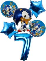 Sonic The Hedgehog Ballonen 7 Jaar Ballonnen set + 10 Blauwe Latex Ballonnen