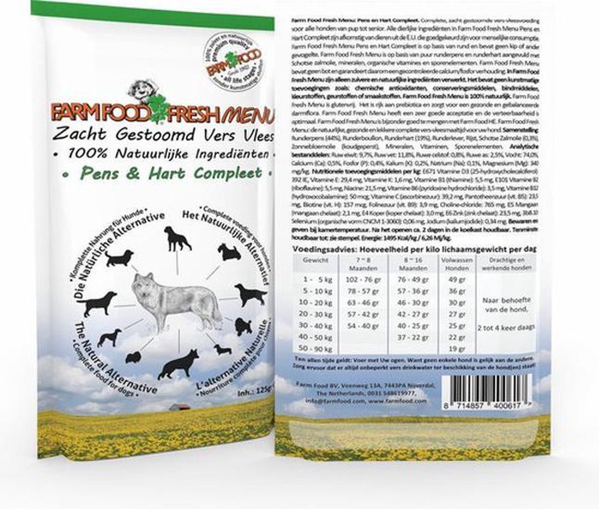 Farm Food Fresh Menu - Pens & Hart - Hondenvoer - 6x 125g