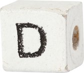 Letterkralen. wit. D. afm 8x8 mm. gatgrootte 3 mm. 25 stuk/ 1 doos