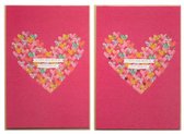 2 Luxe Valentijns Wenskaarten - I Love you with a 1000 hearts - 12 x 17 cm