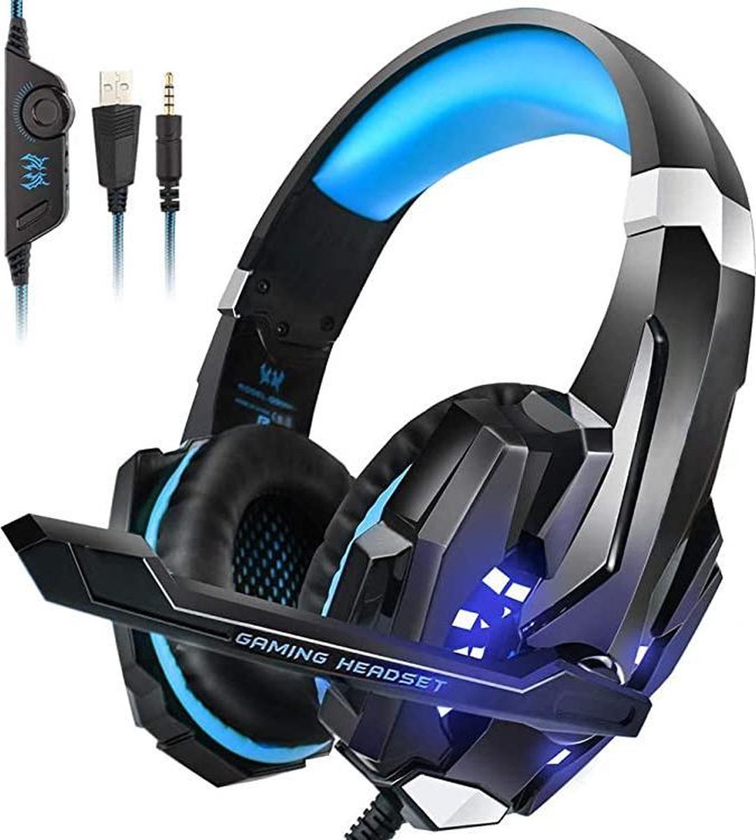 headset ontmoette microfoon for pc - hoofdtelefoon, PC gaming headset, Laptop, 3,5 mm ruisonderdrukkende gaming hoofdtelefoon ontmoette microfoon, surround sound systeem & extra 3,5 mm Y-jack adapter