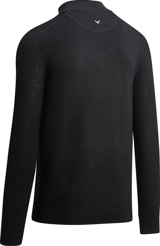 Callaway Ribbed ¼ zip Merino sweater, Black onyx, Maat L - Callaway