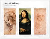 Set van 3 Magnetische Boekenleggers, Leonardo Da Vinci