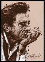 Poster - Johnny Cash Sigaret - 71 X 51 Cm - Multicolor