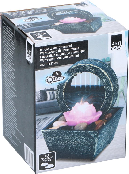Bouddha et Fleur de Lotus - Fontaine Feng Shui LED