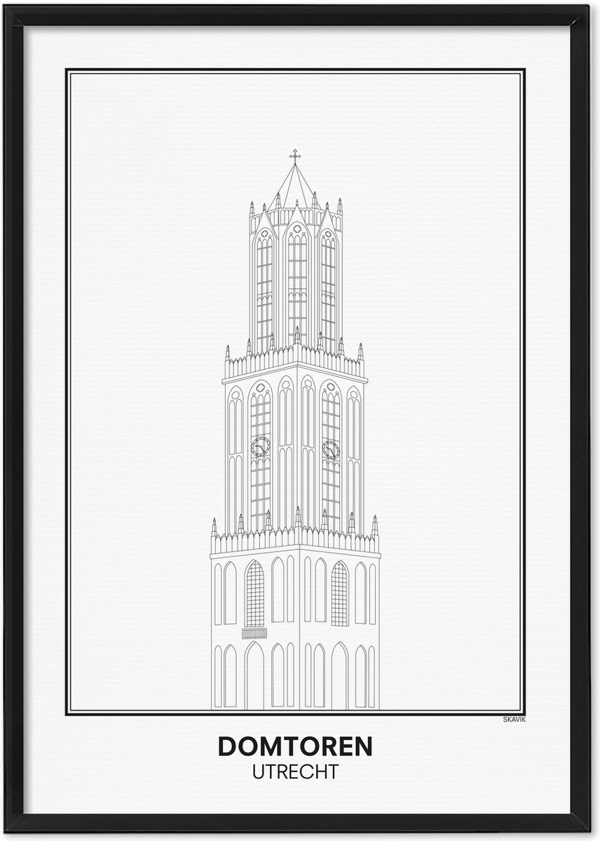 SKAVIK Domtoren - Utrecht (los) | Poster 30 x 40 cm | zonder lijst
