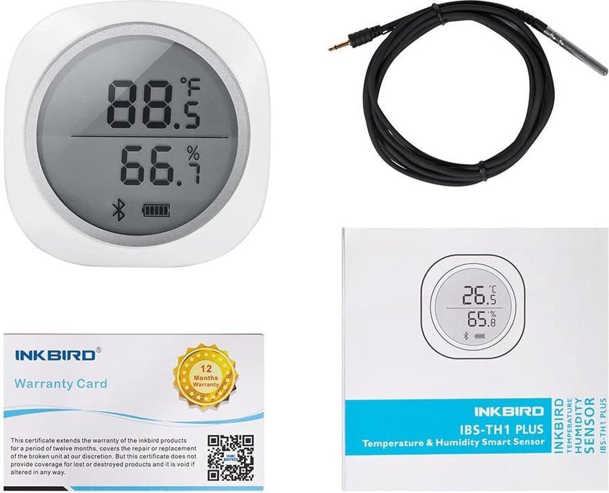 INKBIRD Wireless Bluetooth Temperature and Humidity Monitor Digital  Thermometer and Hygrometer, IBS-TH1 Plus 