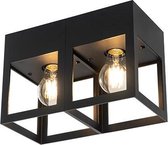 QAZQA cela - Moderne Plafondlamp - 2 lichts - L 26.4 cm - Zwart - Woonkamer | Slaapkamer | Keuken