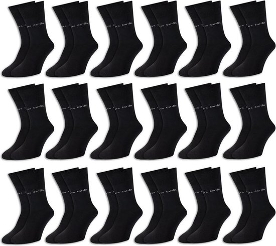 18 Paar Pierre Cardin® Herensokken met hoog gehalte aan katoen - zwart -  39/42 | bol.com