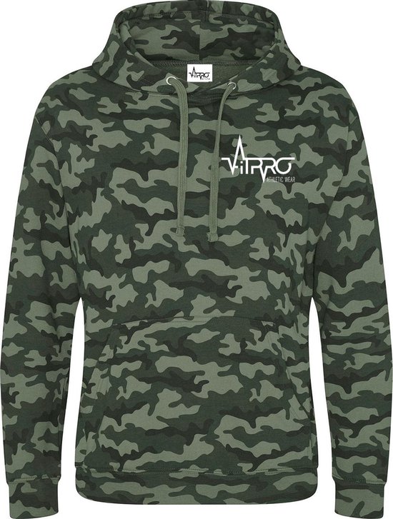 FitProWear Camouflage Hoodie Groen - Maat L - Unisex - Trui - Hoodie - Sweater - Sporttrui - Trui met capuchon - Camouflage trui - Katoen/Polyester - Trui mannen - Trui vrouwen - Groene trui