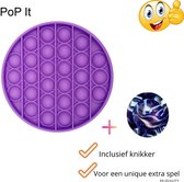 RBQuality Fidget Toy Pop It -Bekend Van TikTok - Fidget Toys Popits Speelgoed Goedkoop  - Fidget Popit Popper - Bubble Pad - Cirkel Rond Paars - Inclusief Knikker