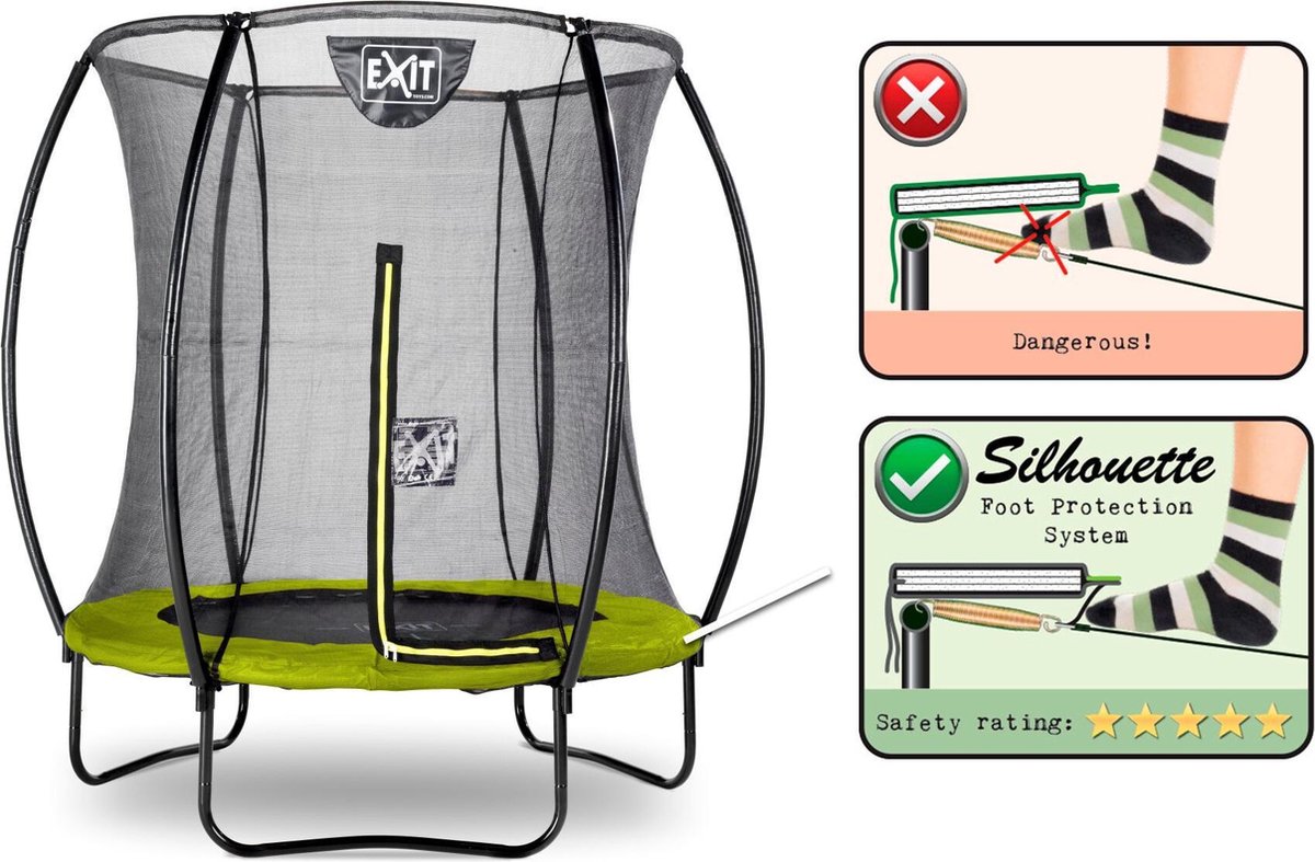 EXIT Silhouette Trampoline ø183cm - Op Poten - Rond - Trampoline Buiten - Voor Kinderen - Groen — afbeelding 14