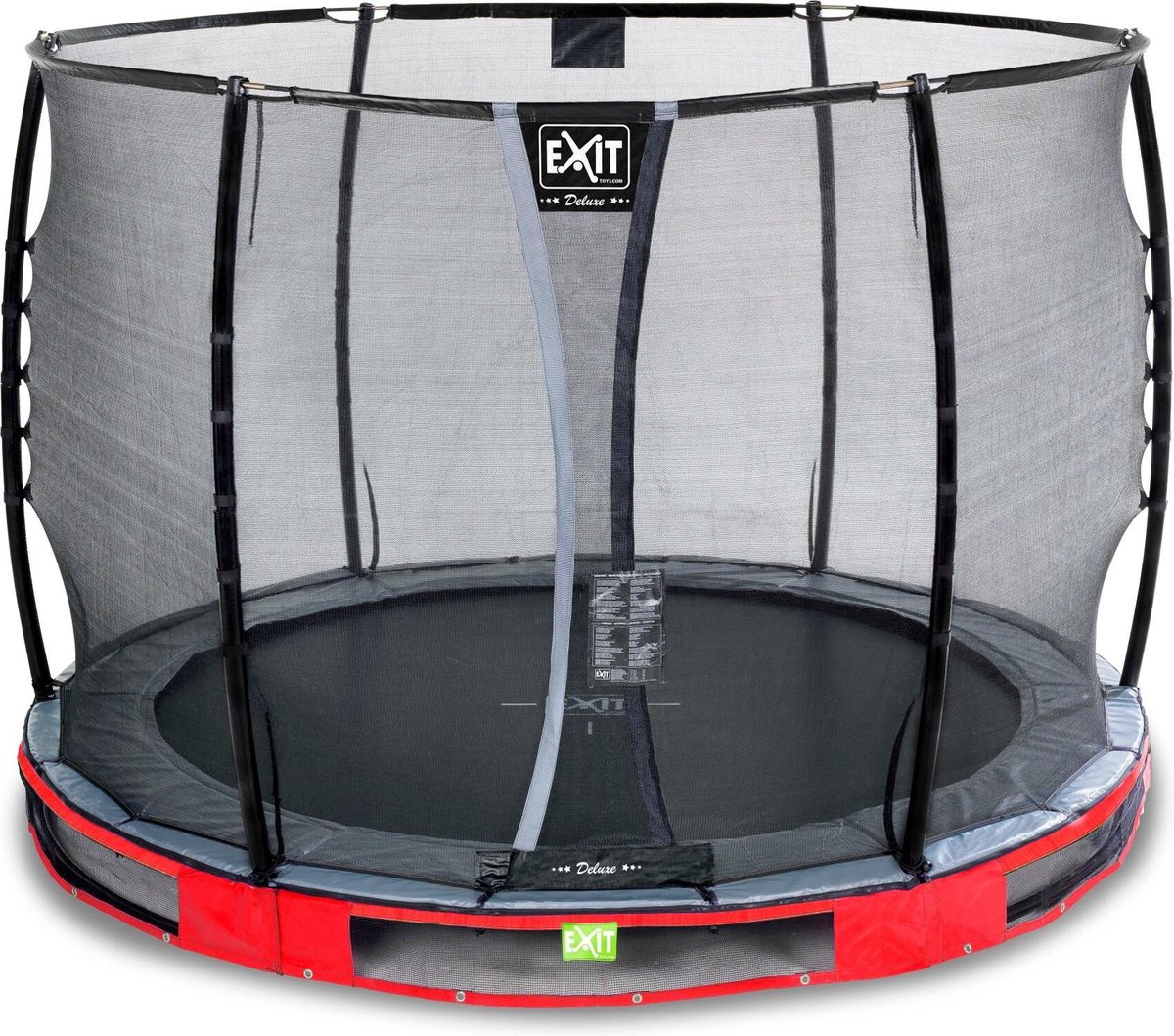 EXIT Elegant Premium inground trampoline ø305cm met Deluxe veiligheidsnet - rood