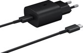 Oplader geschikt voor o.a. Samsung Galaxy S21 met Kabel 1m Usb C 25W met Power Delivery Zwart