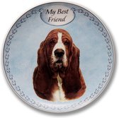 My Best Friend wandbord Basset , hondenkop, kado, bord op standaard