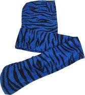 Warme Muts KIDS -  / Sjaal / Handschoen in 1 - Blauw / Zwart Tijger print - Polyester - One size - 3-delige set