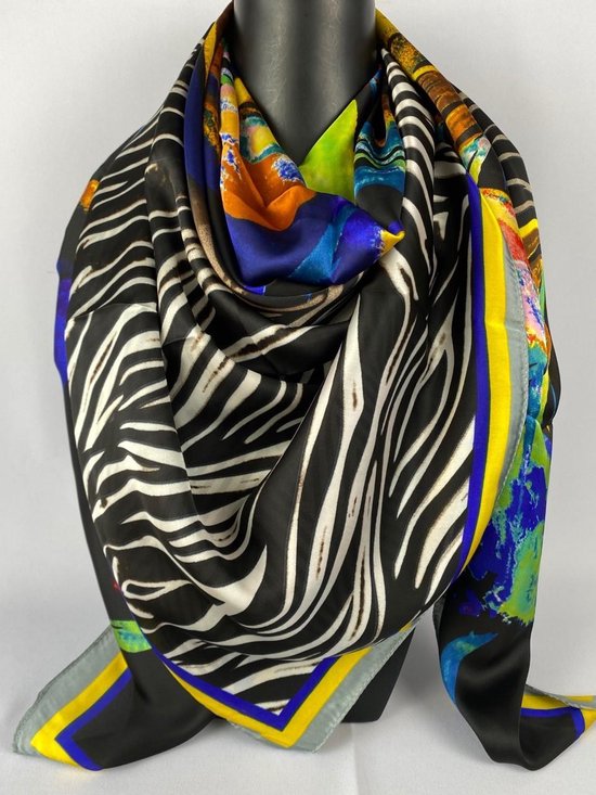 Jet Blijkbaar Kameel Vierkante sjieke sjaal met bloemmotief 130 x 130 / 70% viscose met 30 %  zijde | bol.com