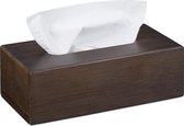 Relaxdays tissue box houder - tissue doos - zakdoekjes doos - zakdoekenhouder - bamboe