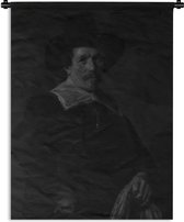 Wandkleed Frans Hals - Portret van een man met handschoenen in de hand - Frans Hals Wandkleed katoen 120x160 cm - Wandtapijt met foto XXL / Groot formaat!