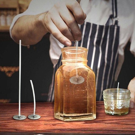 Kaarsenlont - Kaarslont - 100 stuks - Kaarslonten voor zelf kaarsen maken - 15 centimeter - Kaarsen maken voor volwassenen