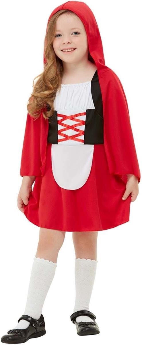 FUNIDELIA Roodkapje kostuum voor meisjes - Maat: 122 - 134 cm - Rood