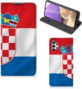 Leuk Hoesje Geschikt voor Samsung Galaxy A32 5G Smart Cover Kroatische Vlag