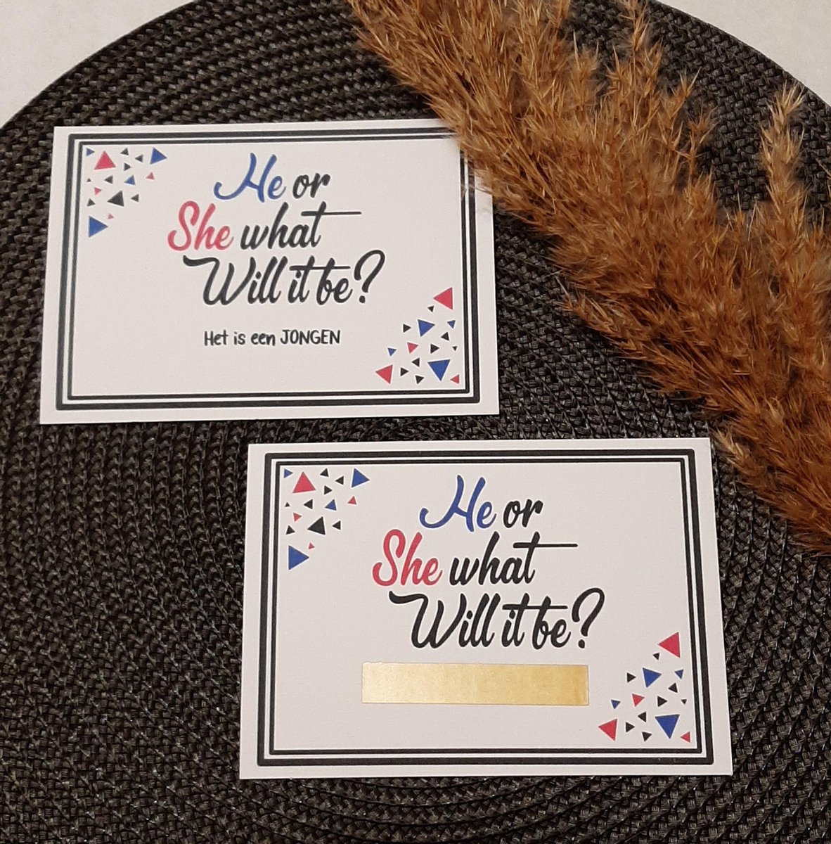 Goedkoopste Mint11 - Kraskaart het is een jongen - He or she what will it be - gender reveal - geslacht bekend maken - geslachtsbepaling