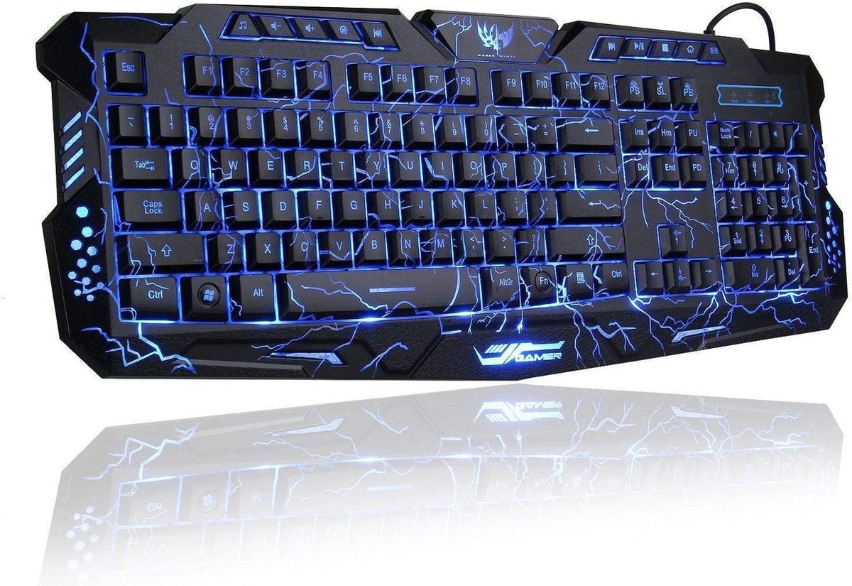 GAMING Pack Clavier LED Rétro-éclairé Rechargeable et Panneau en