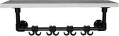 Steigerbuis Kapstok | 100cm | 8 Haken | Buis 27mm | Industrieel | Loft | Robuust | Buis | Staal | Metaal