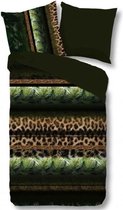 Pure Dekbedovertrek "luipaardprint en bladeren" - Groen - (140x200/220 cm) - Microfiber