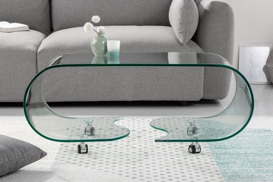 Moderne salontafel transparant op wielen cm |