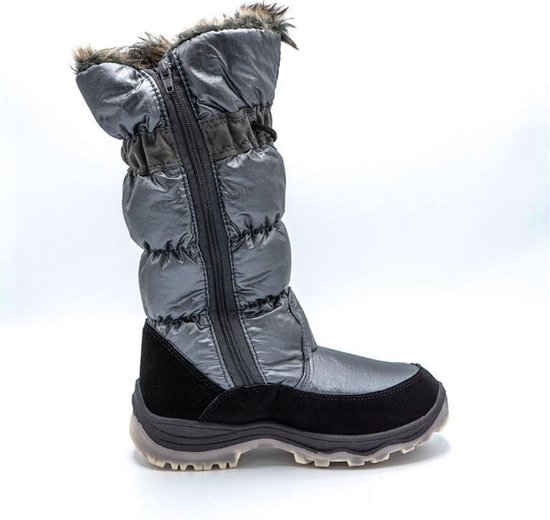 Snowworld Snowboots - Dames - Zilver/Zwart - Gevoerde hoge laars - Maat 39 - Snowworld