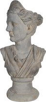 Clayre & Eef Decoratie Buste Buste 42*28*88 cm Grijs Polyresin Decoratief Figuur Decoratieve Accessoires Woonaccessoires