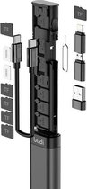 BUDI USB-C Micro SD kaartlezer - 9 in 1  - opbergstick - Nano Sim / USB-C / USB / Apple / Micro USB