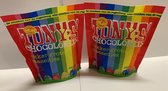 2 zakken Tony's Chocolonely Chocolade Paaseitjes Rainbow Mix Uitdeelzak Pasen - 2x 255g