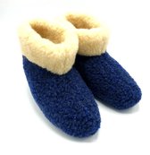 Pantoffels dames - Sloffen Schapenwol - 100% Wol - Blauw - Maat 39
