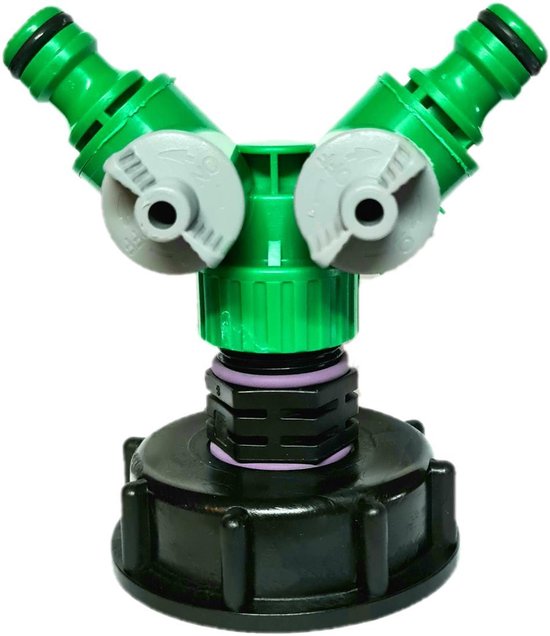 trommel ontslaan Dronken worden IBC adapter - 2 x kraan - Gardena tuinslang aansluiting - S60x6 - Y-stuk |  bol.com