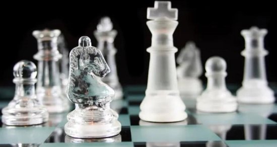 Glazen Schaakbord met schaakstukken - Glas - schaakspel - schaakset | Games  | bol.com